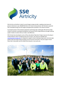SSE Airtricity are Northern Ireland`s second largest energy provider