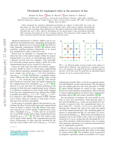 Thresholds for topological codes in the presence of loss