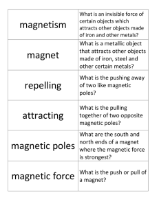 magnetism magnet repelling attracting magnetic poles magnetic force