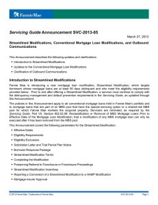 Servicing Guide Announcement SVC-2013-05