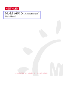 Model 2400 Series SourceMeter User`s Manual
