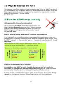 10 Ways to Reduce the Risk Plan the MEWP route carefully