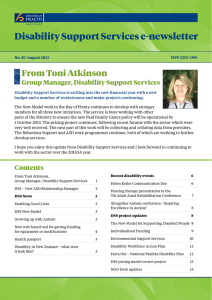 Disability Support Services newsletter