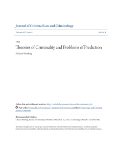 Theories of Criminality and Problems of Prediction