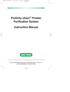 Profinity eXact Protein Purification System Manual - Bio-Rad