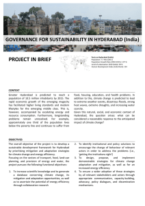 governance for sustainability in hyderabad (india) )) project in brief