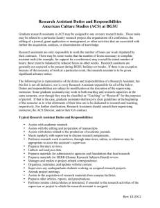 ACS - Research assistant job description