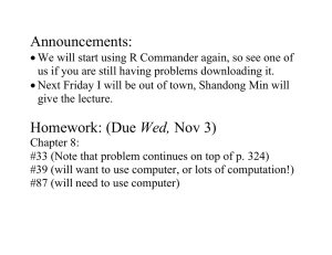 Announcements: Homework: (Due Wed, Nov 3)