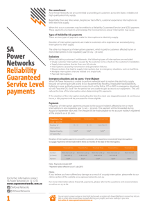 SA Power Networks 1 Reliability Guaranteed Service Level payments