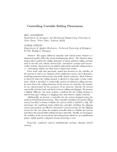 Controlling Unstable Rolling Phenomena
