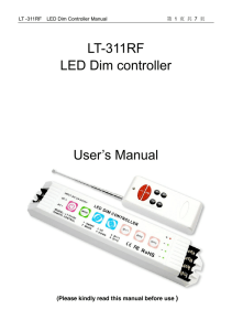 LT-311RF LED Dim controller User`s Manual