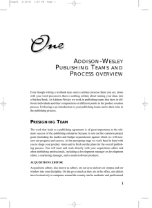 ADDISON-WESLEY PUBLISHING TEAMS AND PROCESS