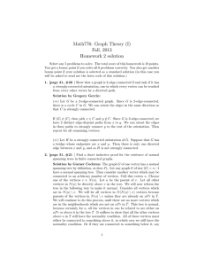 Math776: Graph Theory (I) Fall, 2013 Homework 2 solution