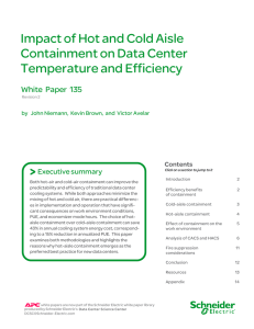 Impact of Hot and Cold Aisle Containment on Data