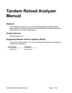 Reload Analyzer Manual