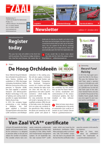 Van Zaal VCA** certificate De Hoog Orchideeën