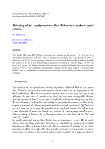 Thinking about configurations: Max Weber and modern social science