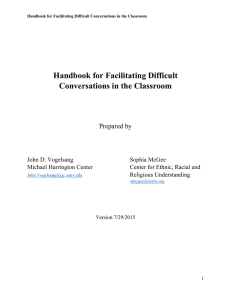 Handbook for Facilitating Difficult Conversations in the Classroom