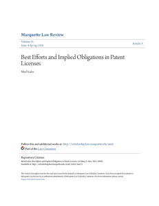 Best Efforts and Implied Obligations in Patent Licenses