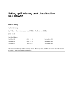 Setting up IP Aliasing on A Linux Machine Mini-HOWTO