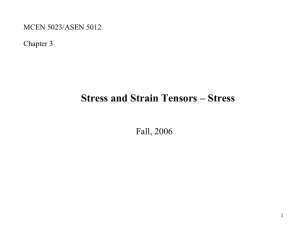 Stress and Strain Tensors: Stress (09/11)