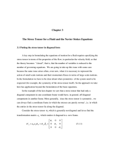Chapter 3 The Stress Tensor for a Fluid and the Navier Stokes