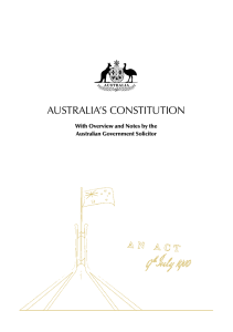 australia`s constitution - Parliament of Australia