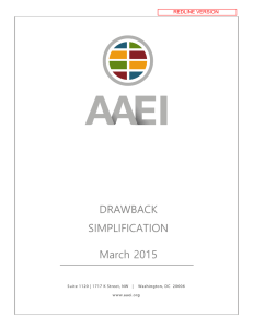 AAEI Drawback Simplification Package (March 25, 2015)
