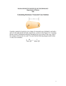 Calculating Resistance Truncated Cone Solution