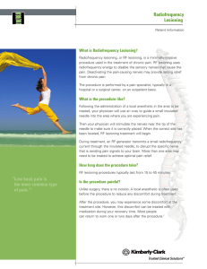 Radiofrequency Lesioning “ Low back pain is the most common type