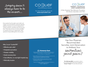 sacroiliac joint pain? - COOLIEF* Cooled Radiofrequency