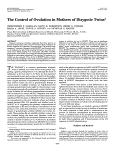 The Control of Ovulation in Mothers of Dizygotic Twins*