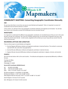 Community Mapping, Converting Geographic Coordinates Manually