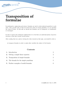 Transposition of formulae