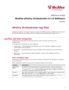 ePolicy Orchestrator 5.1 Log File Reference Guide