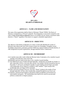 BYLAWS HEARTS of MIROMAR ARTICLE I – NAME AND