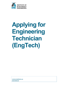 Applying for Engineering Technictian (EngTech)