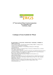 Catalogue of Gene Symbols for Wheat - SHIGEN