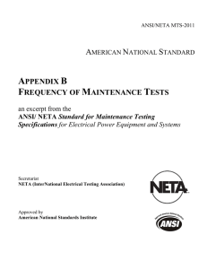 NETA Frequency of Maintenance Tests