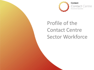 Profile of the Contact Centre Sector Workforce