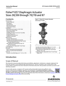 Fisherr 657 Diaphragm Actuator Sizes 30/30i through 70/70i and 87