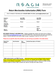 Return Merchandise Authorization (RMA) Form