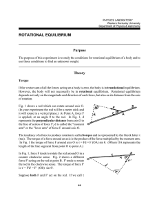 rotational equilibrium - Physics and Astronomy