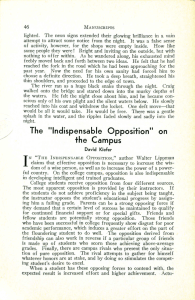 The "Indispensable Opposition" on the Campus