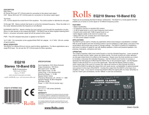 EQ210 Stereo 10-Band EQ Rolls EQ210 Stereo