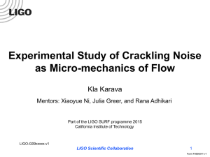 Experimental Study of Crackling Noise as Micro - DCC