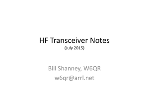 HF Transceiver Notes