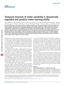 Temporal structure of motor variability is dynamically regulated and