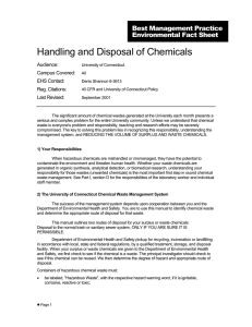 Handling and Disposal of Chemicals - UConn