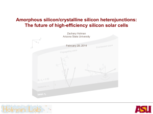 Amorphous silicon/crystalline silicon heterojunctions